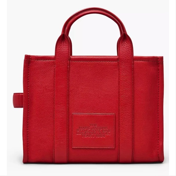 NWT Marc Jacobs The Leather Tote Bag | Medium | True Red - Picture 6 of 7